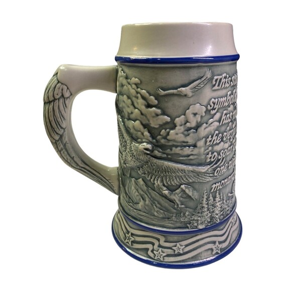 Beer Stein Mug American The Bald Eagle Ceramarte Tom O'Brien's 2000 VINTAGE - Picture 4 of 10